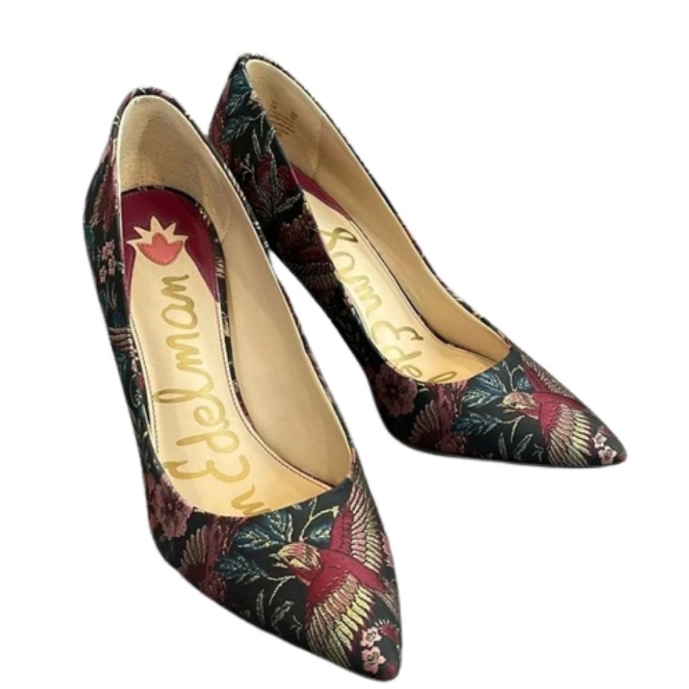 Sam Edelman Hazel Jacquard Tropical Bird Print Stiletto Pumps - 8